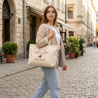 Tote Bag Beige Latte · Algodón premium - 2