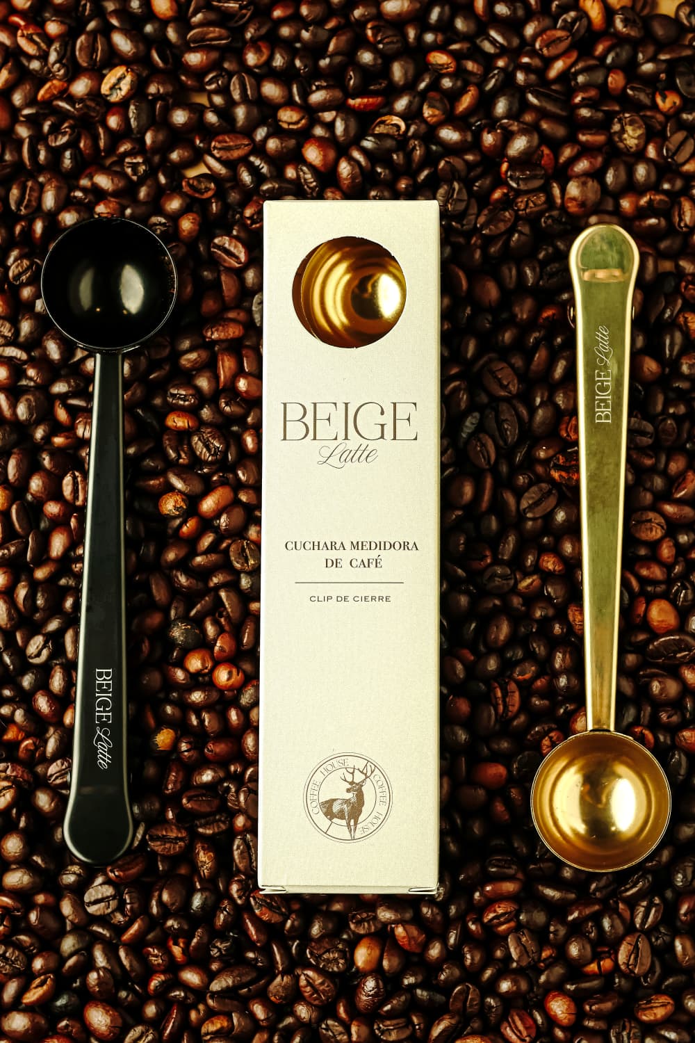 Cucharilla medidora Beige Latte 10 gr · Acero inoxidable